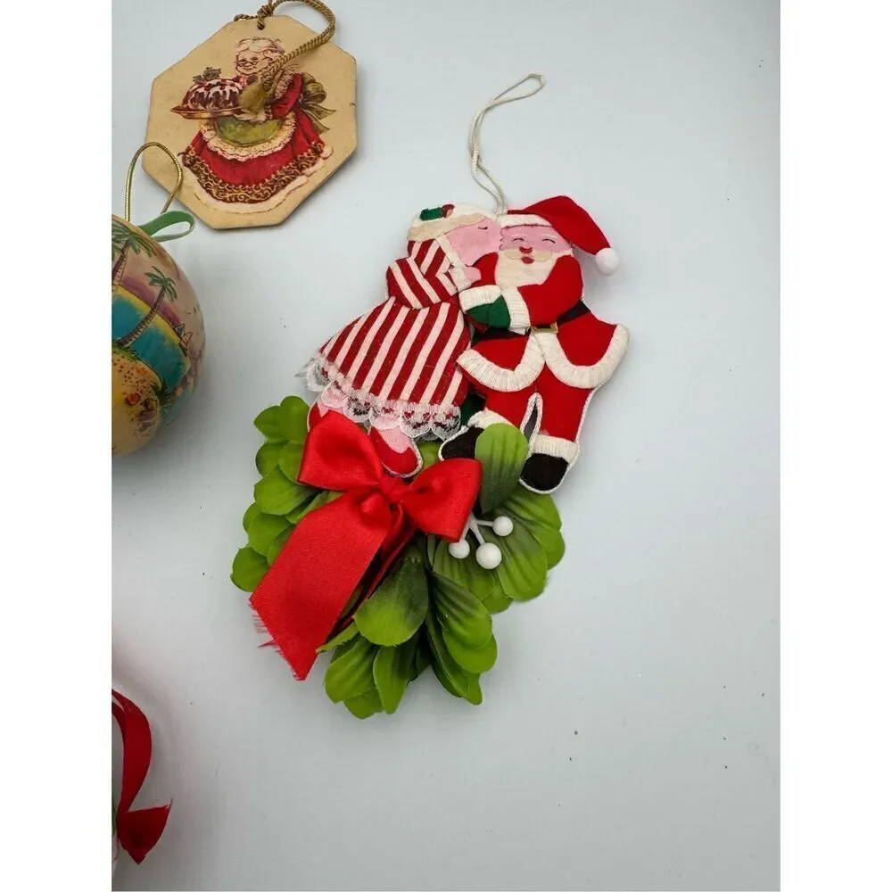 Vintage Multicolor Mixed Christmas Tree Santa Cat Ornaments Decorations
